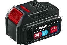 Аккумуляторная батарея Зубр Профессионал 20В, Li-Ion, 4Ач, тип T7 ST7-20-4