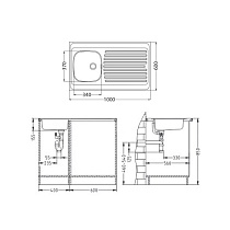 Кухонная мойка Alveus Classic 70 1108745 100 см нержавеющая сталь