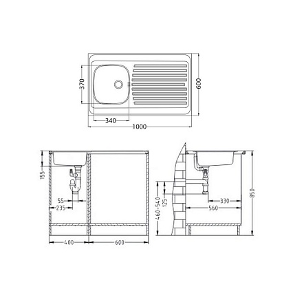 Кухонная мойка Alveus Classic 70 1108745 100 см нержавеющая сталь