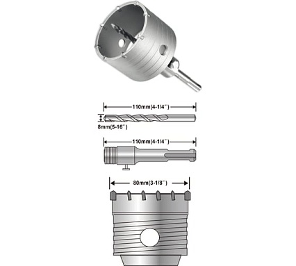 Коронка по бетону (80 мм; SDS-Plus) Ingco HCB0801
