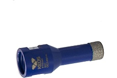 Коронка алмазная по керамограниту PRO 14 мм, M14, с воском KEOS DC14M14