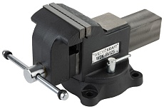 Профессиональные слесарные тиски Wiederkraft поворотные, с наковальней, 125 мм WDK-BV125