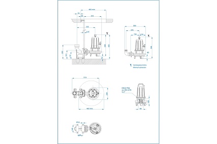 Погружной насос с режущим механизмом Dreno Pompe GX 50-2/220 T 2000051