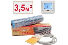 Нагревательный мат ТеплоСофт Профи 3.5 м.кв., 525 Вт, с сенсорным терморегулятором 35525/4
