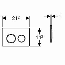 Кнопка смыва Geberit Omega 20 115.085.JQ.1 лакированный матовый хром