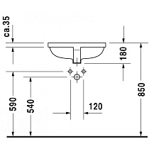 Раковина Duravit Starck 3 53x40 см, арт.0305490000