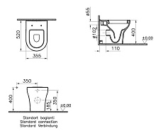 Приставной унитаз VitrA Zentrum 5788B003-0075