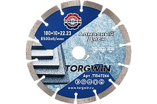 Диск алмазный отрезной сегментный по бетону и камню ПРОФЕССИОНАЛ 180x10x22.2 мм TORGWIN T1547266