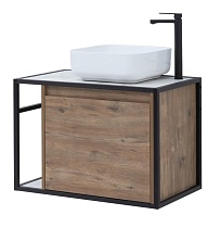 Мебель для ванной Aquanet Nova Lite Loft 75 см со столешницей, чаша справа, дуб рустикальный