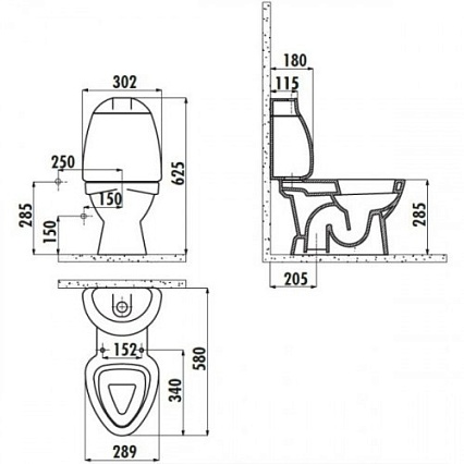 Чаша для унитаза Creavit Cocuck CK310-11CB00E-FF00+KC0802.01.1000E с декором