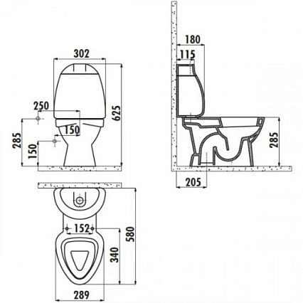 Чаша для унитаза Creavit Cocuck CK310-11CB00E-FF00+KC0802.01.1000E с декором, с крышкой