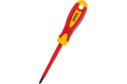 Диэлектрическая крестовая отвертка PH2*100мм, до 1000V Berger BG BG1057