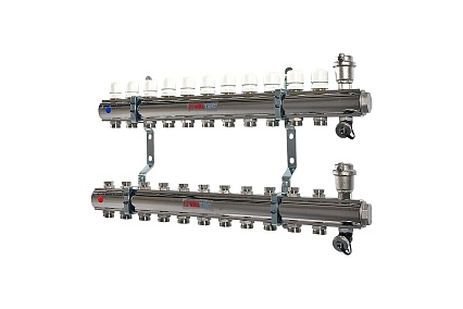 Коллекторная группа Valtec 1x11 выходов евроконус 3/4" в сборе VTc.594.EMNX.0611