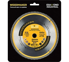 Диск пильный по дереву WoodMaker 315x30 мм, Z=100, АТВ Diamond Industrial DIDD315Z100
