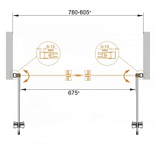 Душевая дверь Cezares Eco ECO-O-B-2-80-C-Cr 80x190 прозрачная