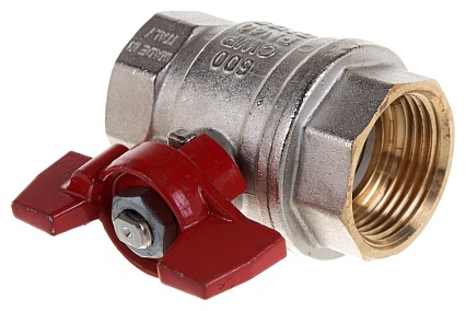 Шаровой кран RUB 1" DN25 PN40, ВР-ВР, серия MILANO (S.90), бабочка S90F16