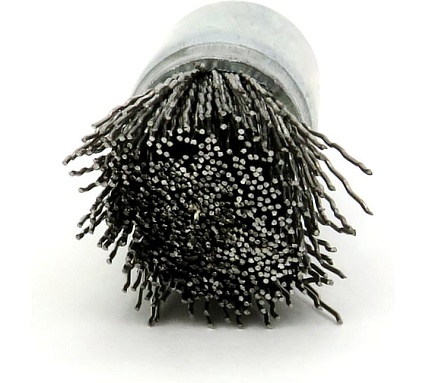 Щетка концевая стабильная плоская EuroBrush тип 102F Д20 с хв-м д6x22, ворс гофр нерж сталь 0,50, до 12000 об/мин код 13-091 EB-E20SS2