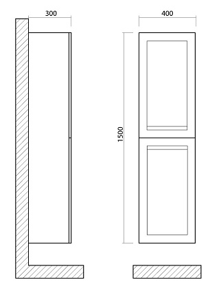 Шкаф пенал Art&Max Platino 40 см белый глянец