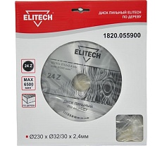 Диск пильный по дереву (230х32/30 мм; 2.4 мм; 24Z) Elitech 1820.055900