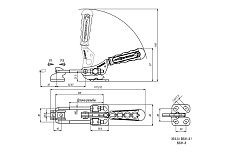 Защелка регулируемая со скобой, рукояткой и крюком KUKAMET 331-3