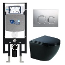 Комплект Weltwasser 10000010814 унитаз Merzbach 041 MT-BL + инсталляция + кнопка Amberg RD-CR