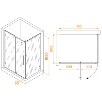 Душевой уголок RGW Classic CL-46B 120x90 прозрачное, черный 72094629-14