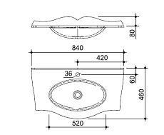 Раковина Caprigo OW15-11012-S 80 см серебро