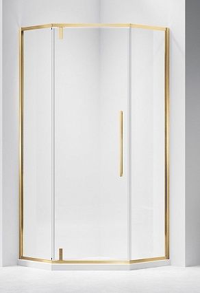 Душевой уголок Vincea Слим-Н (Slim-N VSP-4SN100CLG 100x100 брашированное золото, прозрачный