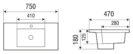 Раковина WeltWasser Deilbach 7505-75 75 см, 10000004627 белый