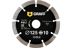 Диск алмазный сегментный по бетону и камню (125x10x2x22.23 мм) GRAFF 19125