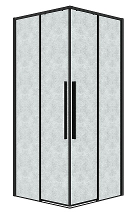 Душевой уголок Grossman Galaxy 300.K33.01.8080.21.02 80x80 шиншилла, черный матовый