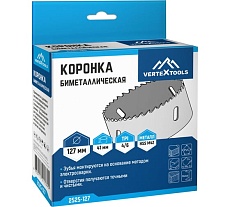 Коронка биметаллическая по металлу 127 мм Vertextools 2525-127