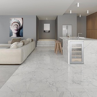 Керамогранит Kerranova Marble Trend Carrara 30x60 см, K-1000/MR/300x600x10