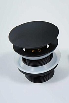 Донный клапан Vincea DBS-216MB с керамической крышкой с переливом, чёрный матовый