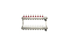 Коллекторная группа в сборе с расходомерами и термостатическими клапанами ONDO нерж сталь, 9 вых. OKGSET09