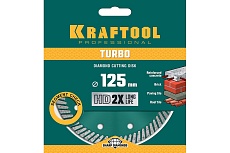 Диск алмазный отрезной турбо по бетону и кирпичу Kraftool Turbo 125х22 мм 36682-125