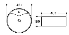 Раковина CeramaLux N 9008B 46 см