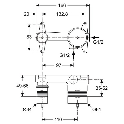 Скрытая часть для смесителя Ideal Standard A5948NU