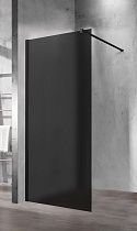 Душевая перегородка Vincea Волк-Ин (Walk-In) VSW-1H100GFB 100x200 черный матовый, матовое тонированное