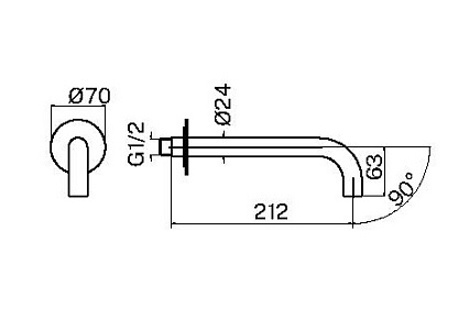 Излив для ванны Plumberia IXO SPT0058BO белый матовый