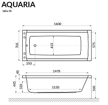 Акриловая ванна Excellent Aquaria 160x70