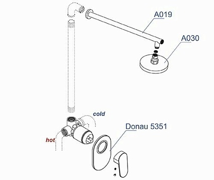 Душевой набор WasserKRAFT Donau A12030