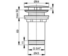 Донный клапан Alcaplast A396 без перелива