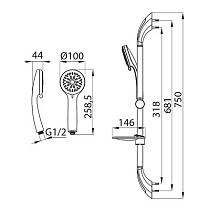 Душевой гарнитур Milardo 1705F75M16