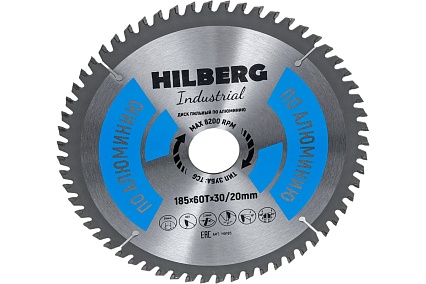 Диск пильный Industrial Алюминий (185x30/20 мм; 60Т) Hilberg HA185