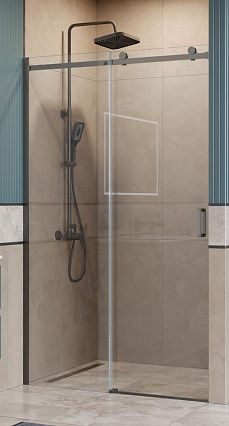 Душевая дверь BelBagno SOFT_CLOSE-2-BF-1-130-C-GM 130x200 прозрачная, оружейная сталь