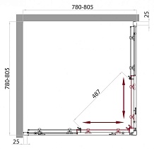 Душевой уголок BelBagno Sela SELA-A-2-80-C-Cr 80x80 прозрачный