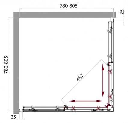 Душевой уголок BelBagno Sela SELA-A-2-80-C-Cr 80x80 прозрачный