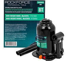 Бутылочный домкрат Rockforce двуштоковый, 8 т RF-TH80802X BIG(57213)