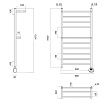 Полотенцесушитель электрический Domoterm Медея П10 500x1000 ER ТЭН справа, 2 полки, хром